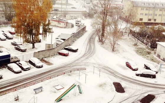 В Брянск пришла зима