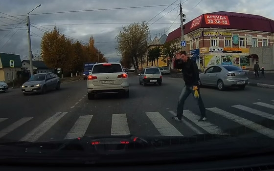 В Брянске сняли на видео пешехода-карателя