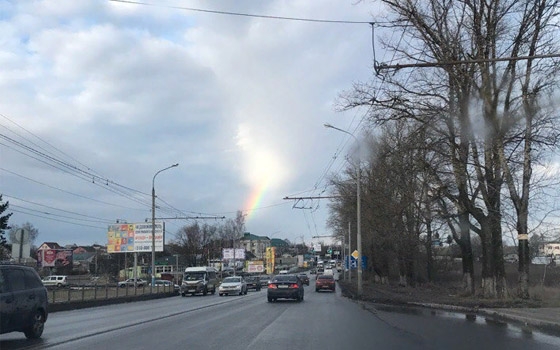 В Брянске сфотографировали зимнюю радугу